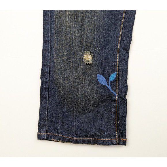 Vintage Y2K Levi's 504 Slouch Jeans Re-Issued Distressed Embroidery Size 7 New - Picture 4 of 11